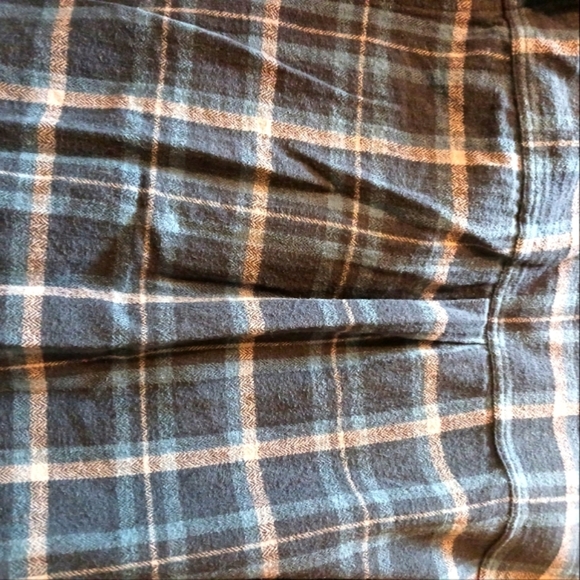 Men's Thick Flannel Cotton Blue Gray Shirt Pockets Buttons Medium - Picture 8 of 14
